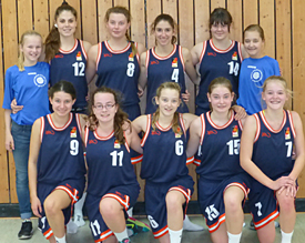 Strahlende Gesichter: Die erfolgsverwöhnten EMG-Basketballerinnen freuen sich über ihren Erfolg in Frechen 