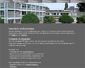 Die neue Internetpr&auml;senz des EMG-F&ouml;rdervereins zeigt sich in modernem Design mit einer klar strukturierten Navigation 