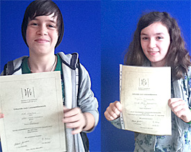 Mert und Tijana erlebten beim Franz&ouml;sisch-Vorlese-Wettbewerb in K&ouml;ln einen extrem aufregenden Tag 