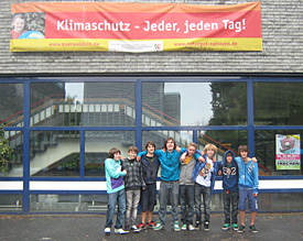 Die Jungs vom F&ouml;rderkurs Agenda 21 machen sich im Kampf gegen die globale Klimerw&auml;rmung f&uuml;r den Umweltschutz stark 