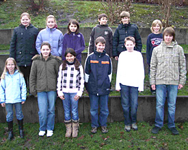 Mathebegeistert: Julia , Eva , Alexander, Viola, Leon, Alice, Justine, Eda, Philipp , Claudia, Yannick und Andreas