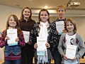 Charlotte, Annika, Anna, Justinian und Nicole (v.l.nr.) erwiesen sich als die besten Vorleser am EMG 